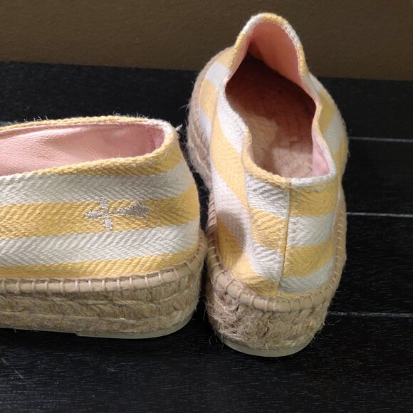 Manebi Jute Double Sole Yellow/White Stripe Espadrilles NWOB SIZE EU 37/… - Picture 2 of 8